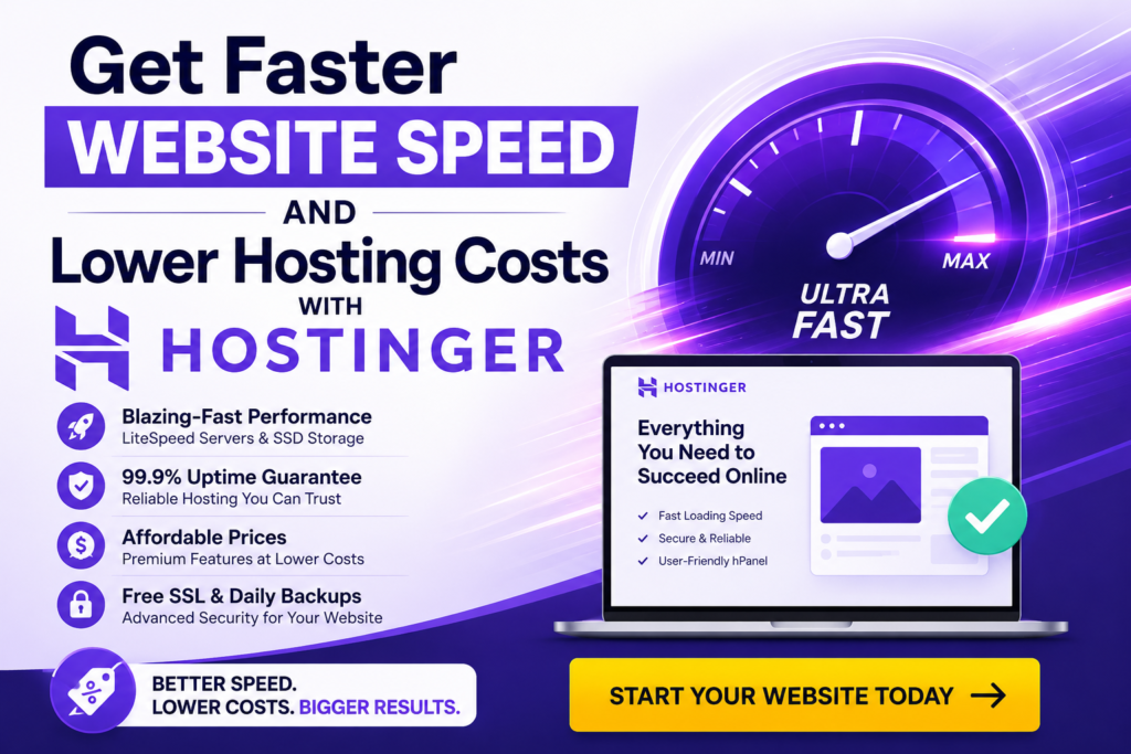 Get Faster Website Speed and Lower Hosting Costs With Hostinger